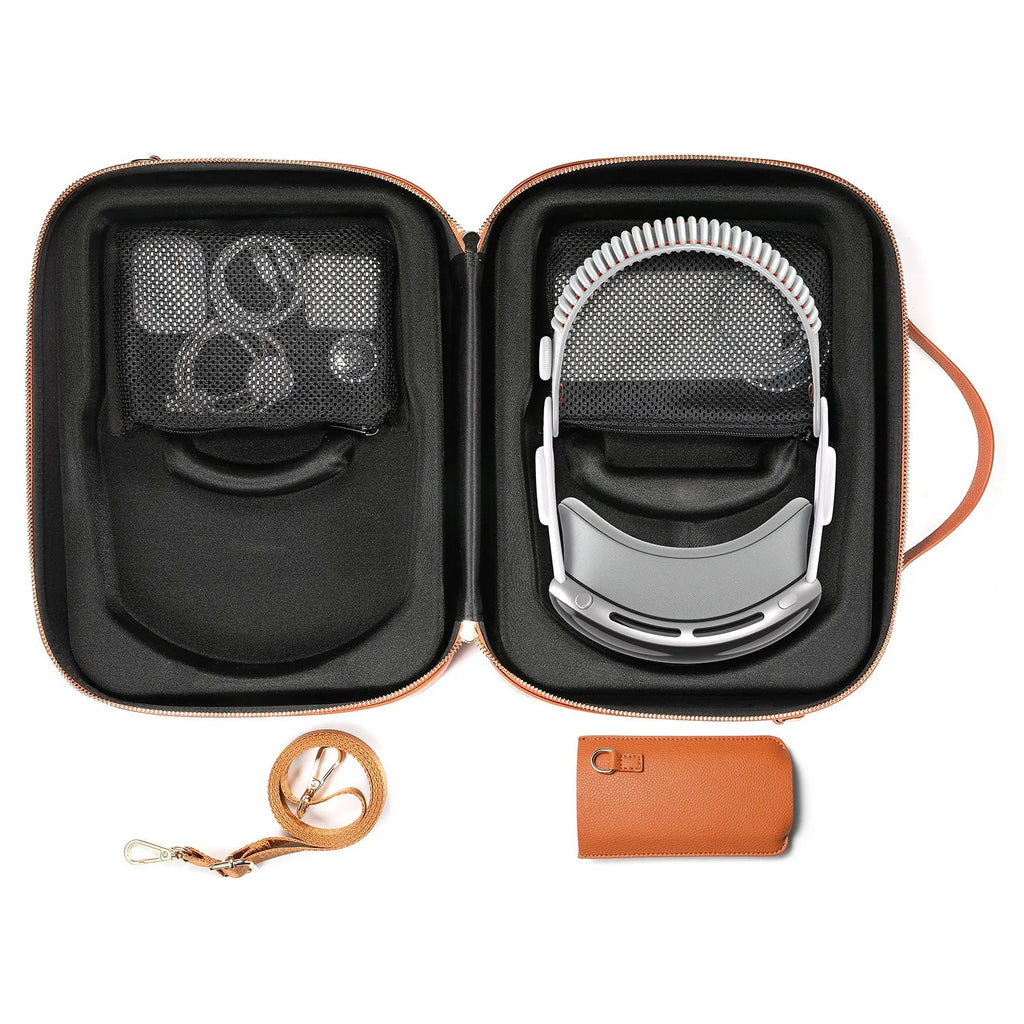 Black superfibre MR glasses storage box for Apple Vision Pro headset protection