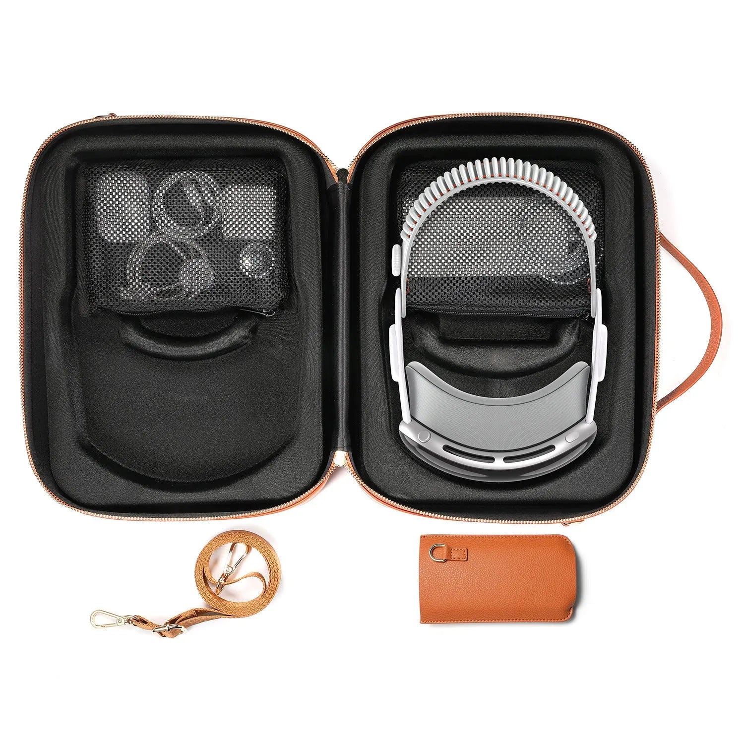 Black superfibre MR glasses storage box for Apple Vision Pro headset protection