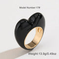 Original design three-dimensional enamel heart ring in zinc alloy with colour options