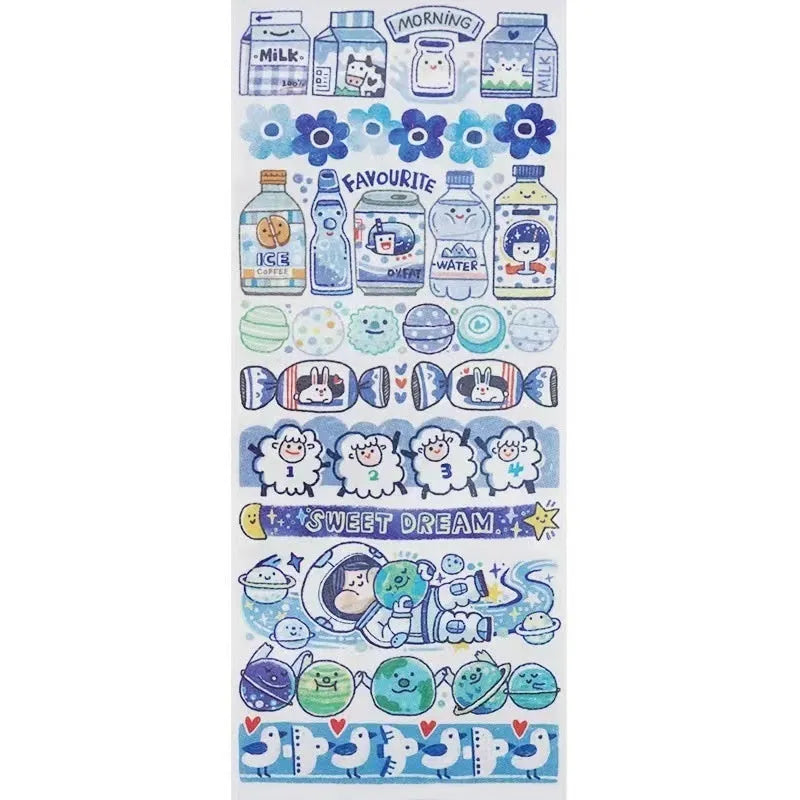 Cute character stickers on Japanese paper for haemorrhoid tape packaging decoration