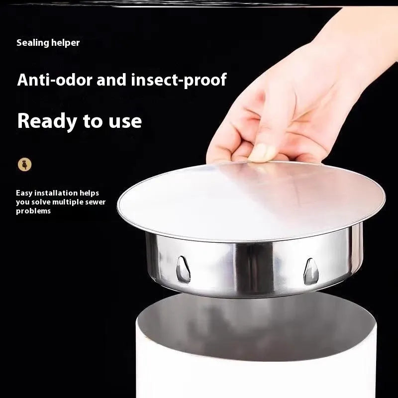 Stainless steel floor drain deodorant seal cover for 40-60mm tube plugs