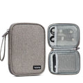 Black and grey Oxford cloth protective covers for a 2.5-inch portable hard drive.