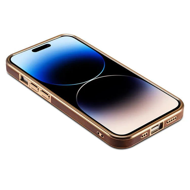 Handmade vintage leather phone case for iPhone with 360 degree protection