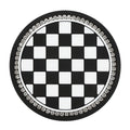PVC plastic car water cup mat coaster in black and white checkerboard pattern for dashboard cup holder