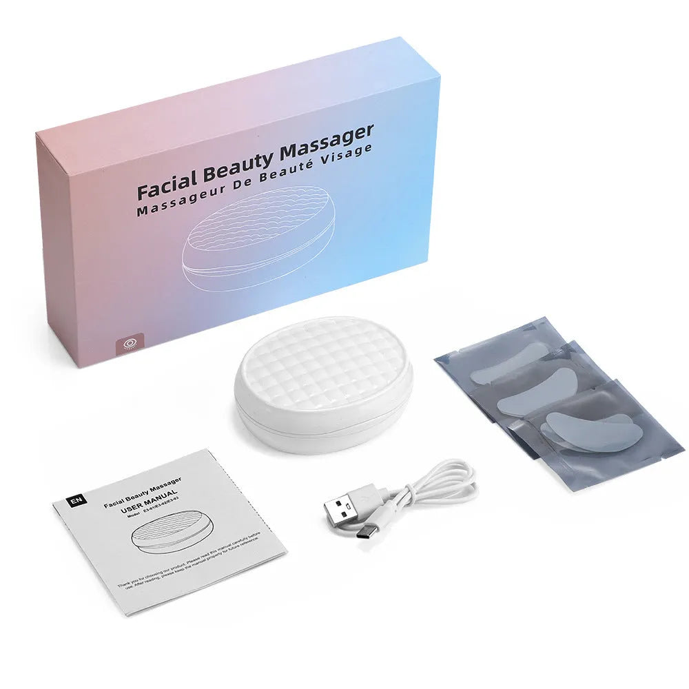 White wireless red light eye beautification instrument with EMS therapy for eye and facial massage