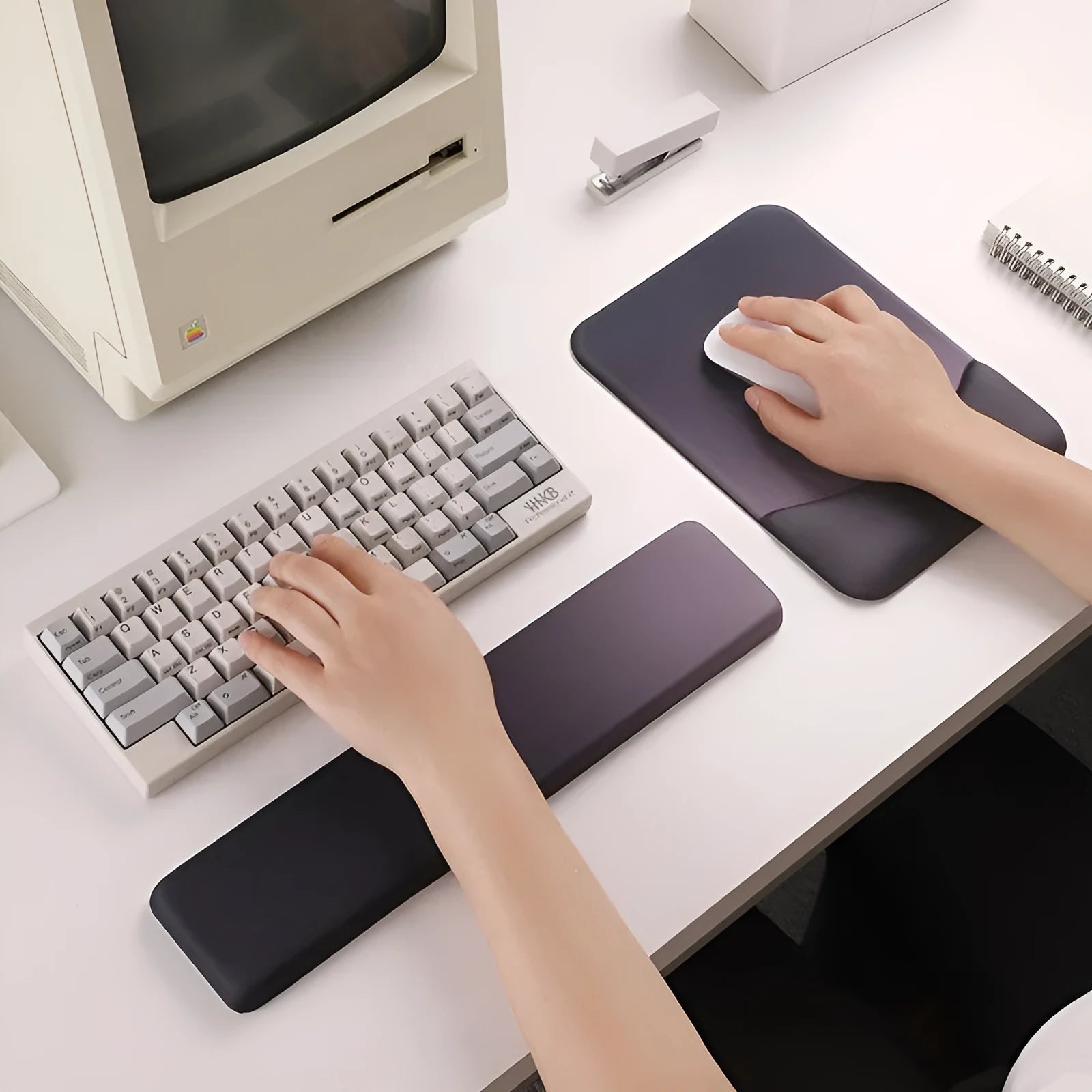 Square silica gel wrist support mouse pad with cloth surface measuring 250mm by 180mm