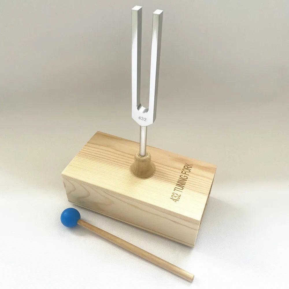 Aluminium alloy 432Hz tuning fork with speaker for sound therapy applications