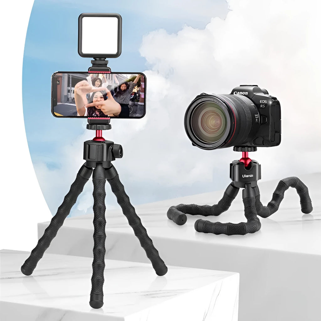 Professional multifunctional tripod for smartphone and camera video vlogging in colour 2985 set.