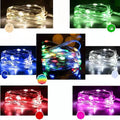 12-metre long copper wire LED string lights with 120 bulbs, shown in one of nine available colours.