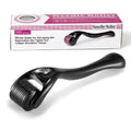 Black and purple derma rollers with 540 titanium microneedles in sizes from 0.2mm to 1.0mm