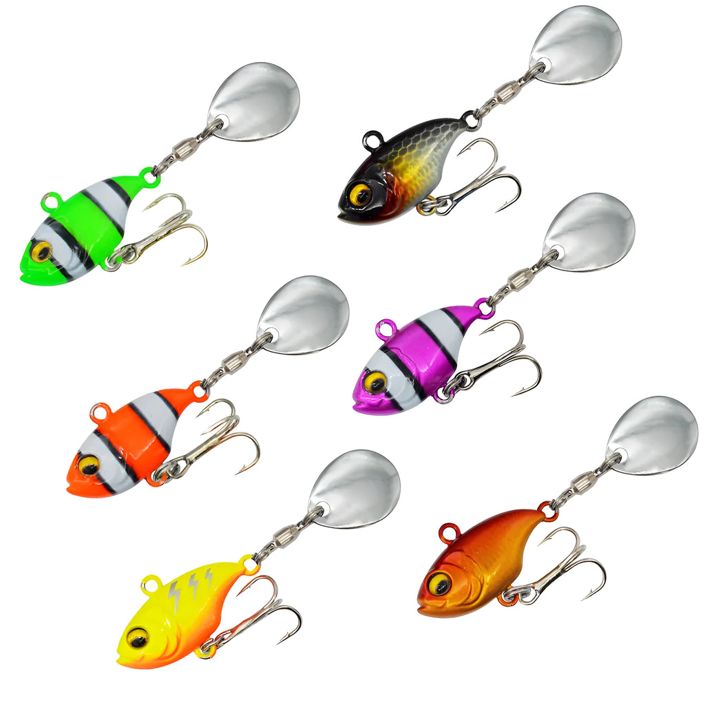 Metal sea fishing iron plate lure with rotating sequin in gold colour