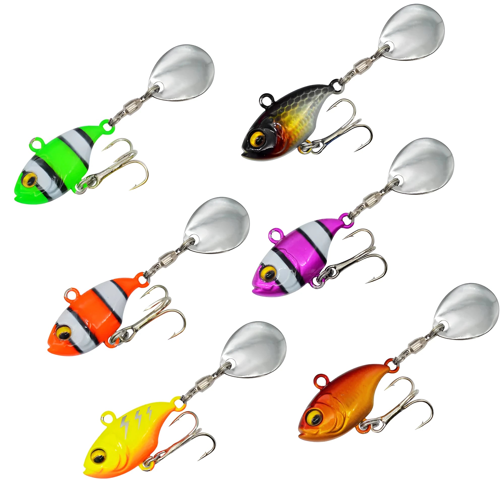Metal sea fishing iron plate lure with rotating sequin in gold colour