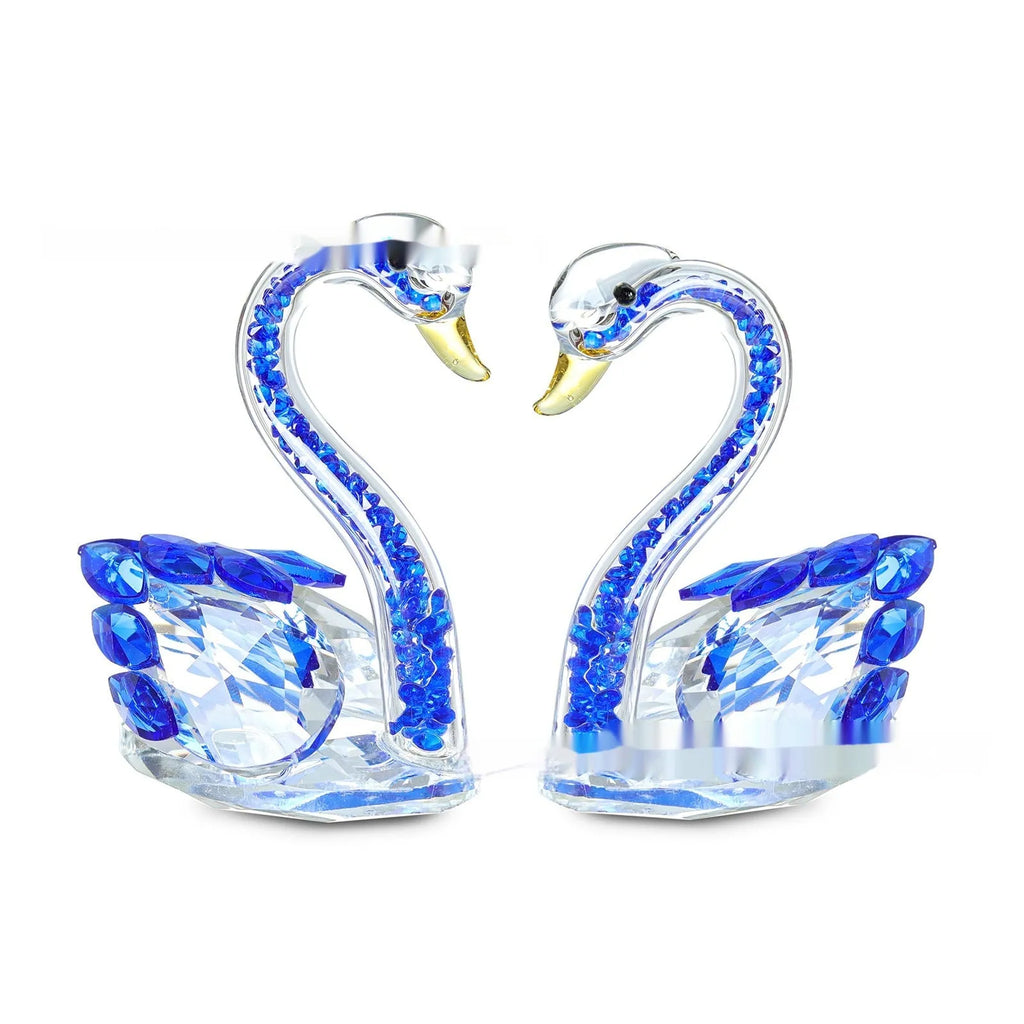 Crystal swan desktop decoration in modern simplicity style available in four colour options