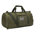 Men's khaki Oxford cloth sports handbag with air-pillow shoulder strap showing waterproof storage capacity