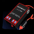 Black automotive power converter for 12V 24V to 220V conversion with USB charging ports