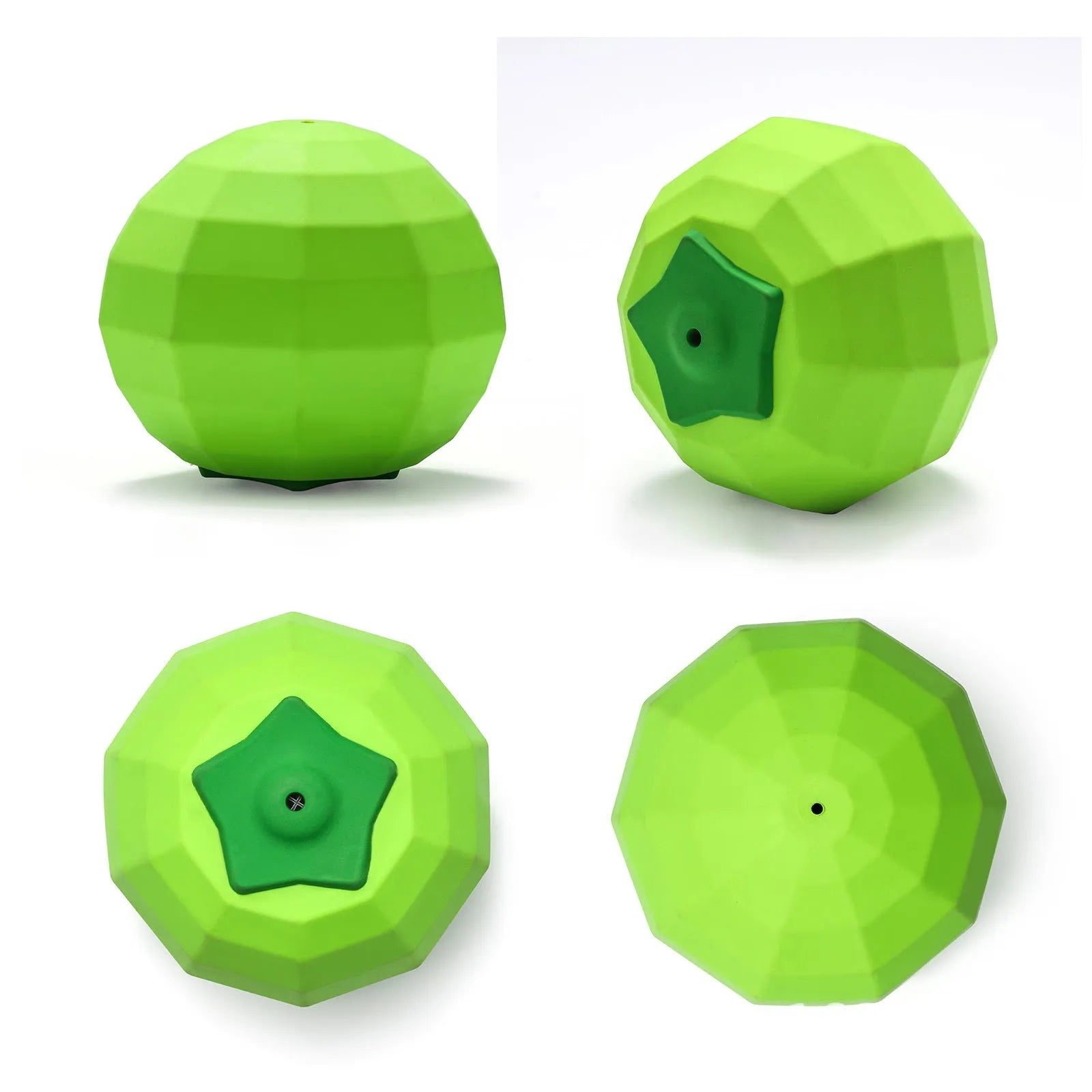 Green natural rubber squeaky dog chew ball toy for large breed dogs