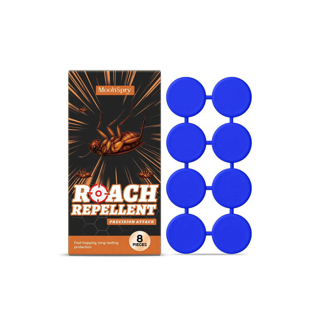 Pack of cockroach bait formula stickers and glue traps for indoor kitchen pest control