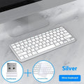 Ultra-thin wireless keyboard and silent mouse set in black with Bluetooth 5.0 and 2.4GHz connectivity options