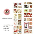 Roll of retro-style decorative coated paper stamps for journal decoration, 55mm wide.