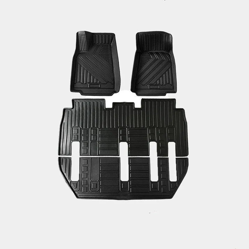 Tesla Model X black TPE rubber floor mats and trunk liner set