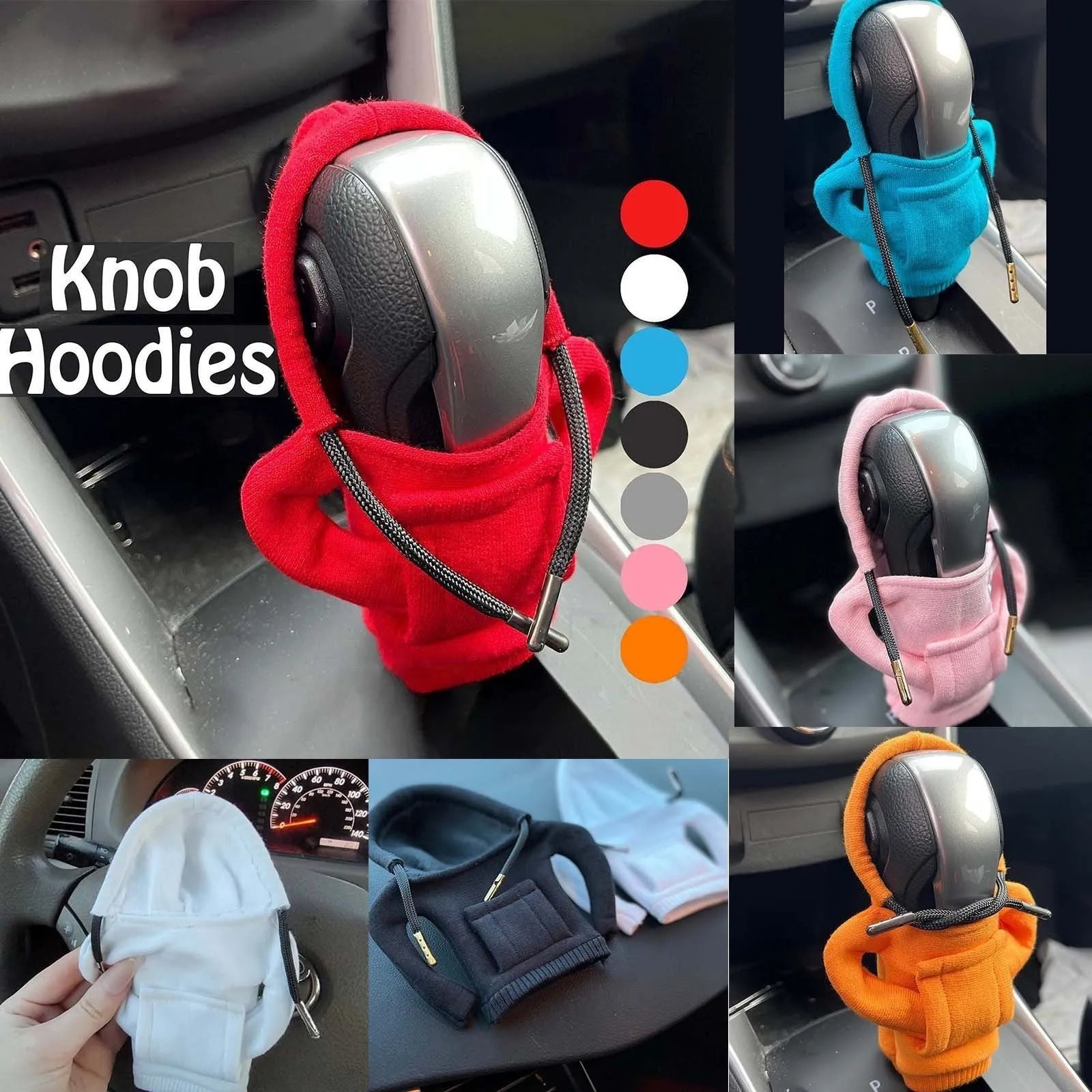 Pure cotton car gear lever decoration in six colour options for gear knob protection