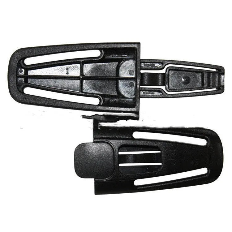 Black Nylon PA66 seat belt buckle lock button measuring 14.5cm x 4cm for child safety seats
