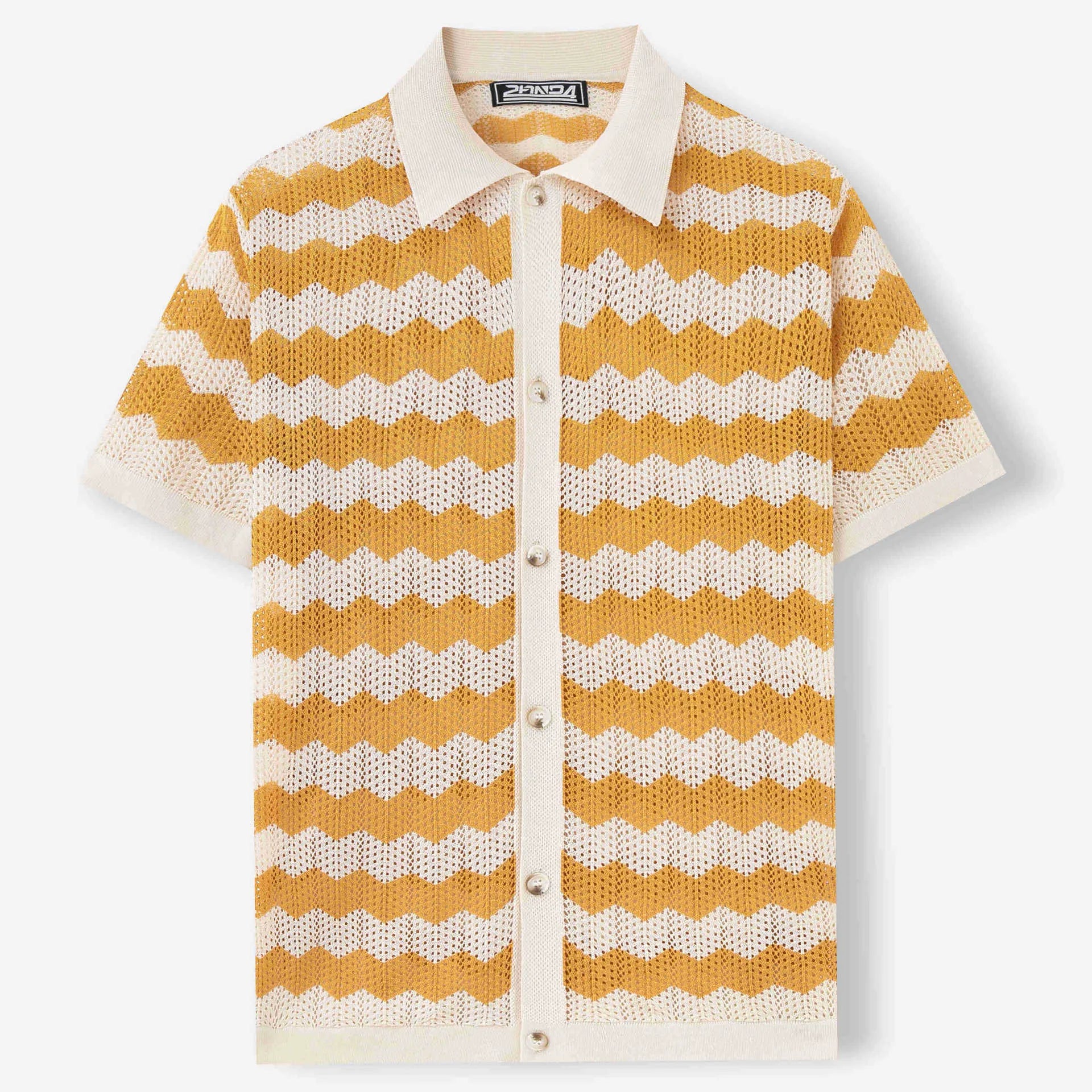 American-style hollow jacquard corrugated short-sleeve summer sweater in viscose Tencel