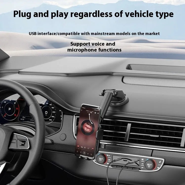 NAI USB car Bluetooth audio receiver with zinc alloy USB connector and copper 3.5mm jack with spring wire PU cable