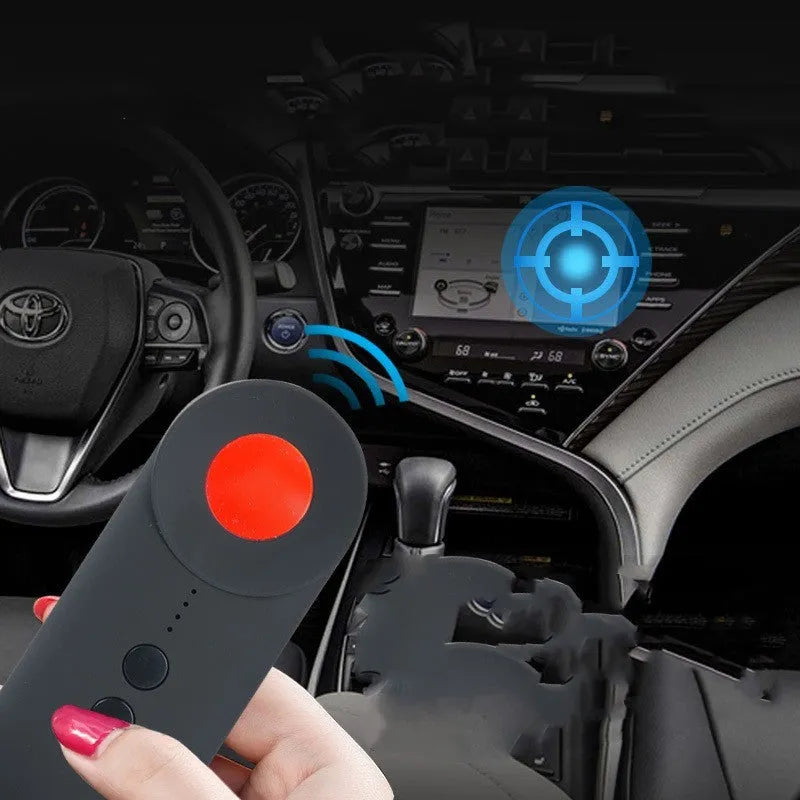 Black rectangular GPS and wifi signal detector with USB port, measuring 93.8mm long
