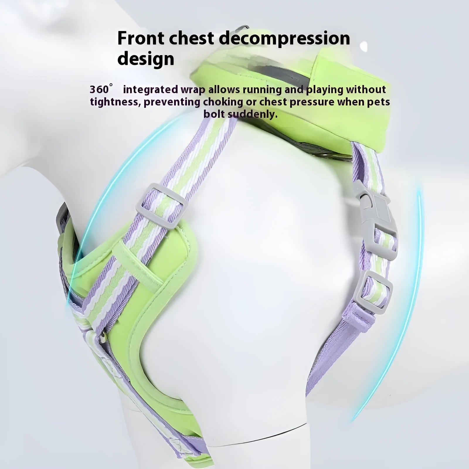 Explosion-proof anti-strangulation pet harness with traction rope in Oxford cloth
