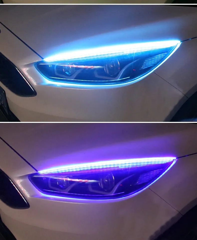 Universal RGB LED daytime running lights with remote control in three size options