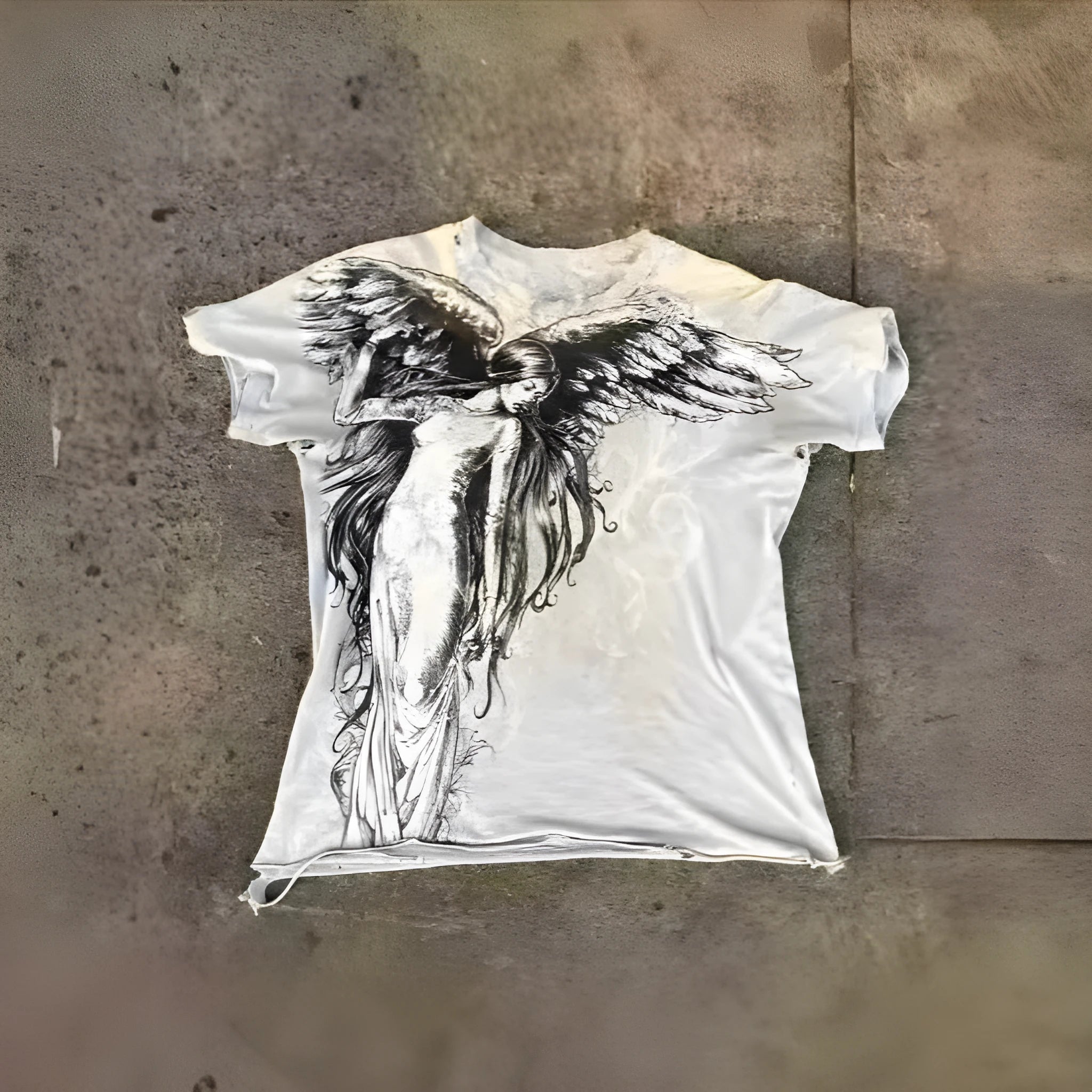 Men's gothic style cartoon pattern short sleeve t-shirt in colour HQ929