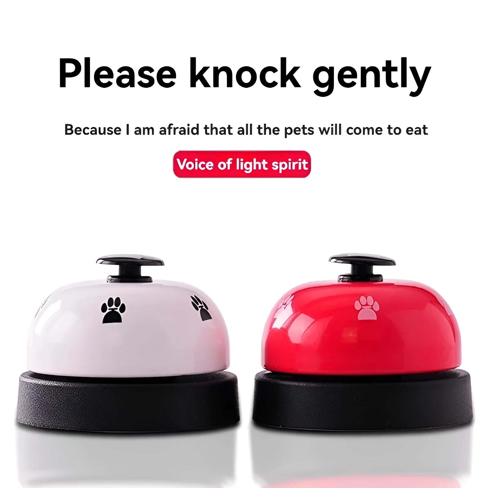 Pet training bell with footprints design in red colour for cat or dog