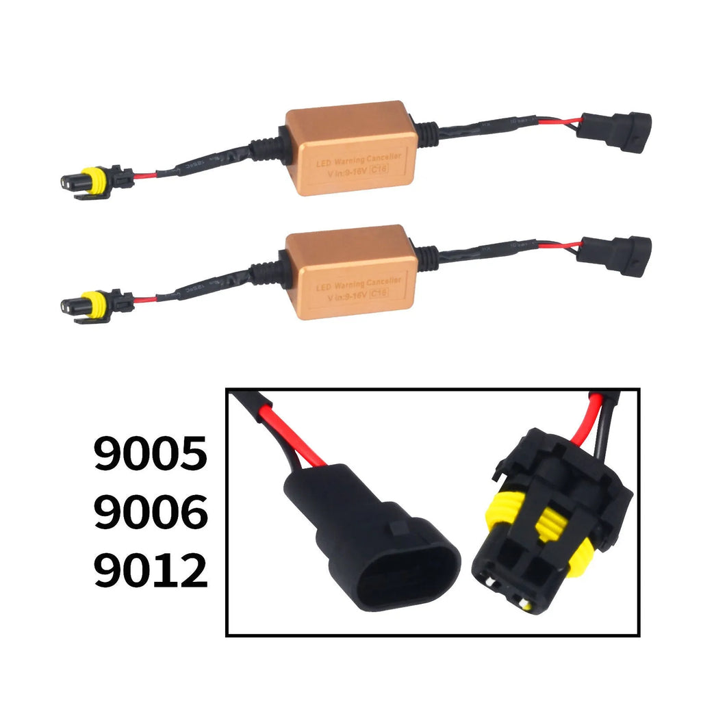 Black alloy Canbus decoder adapter for LED car headlights with plug connectors