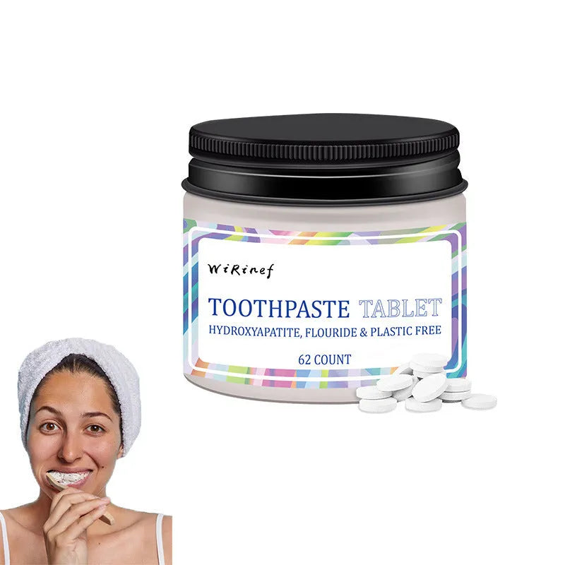 TP19 solid toothpaste tablets in portable packaging, 62 count pack for travel oral care