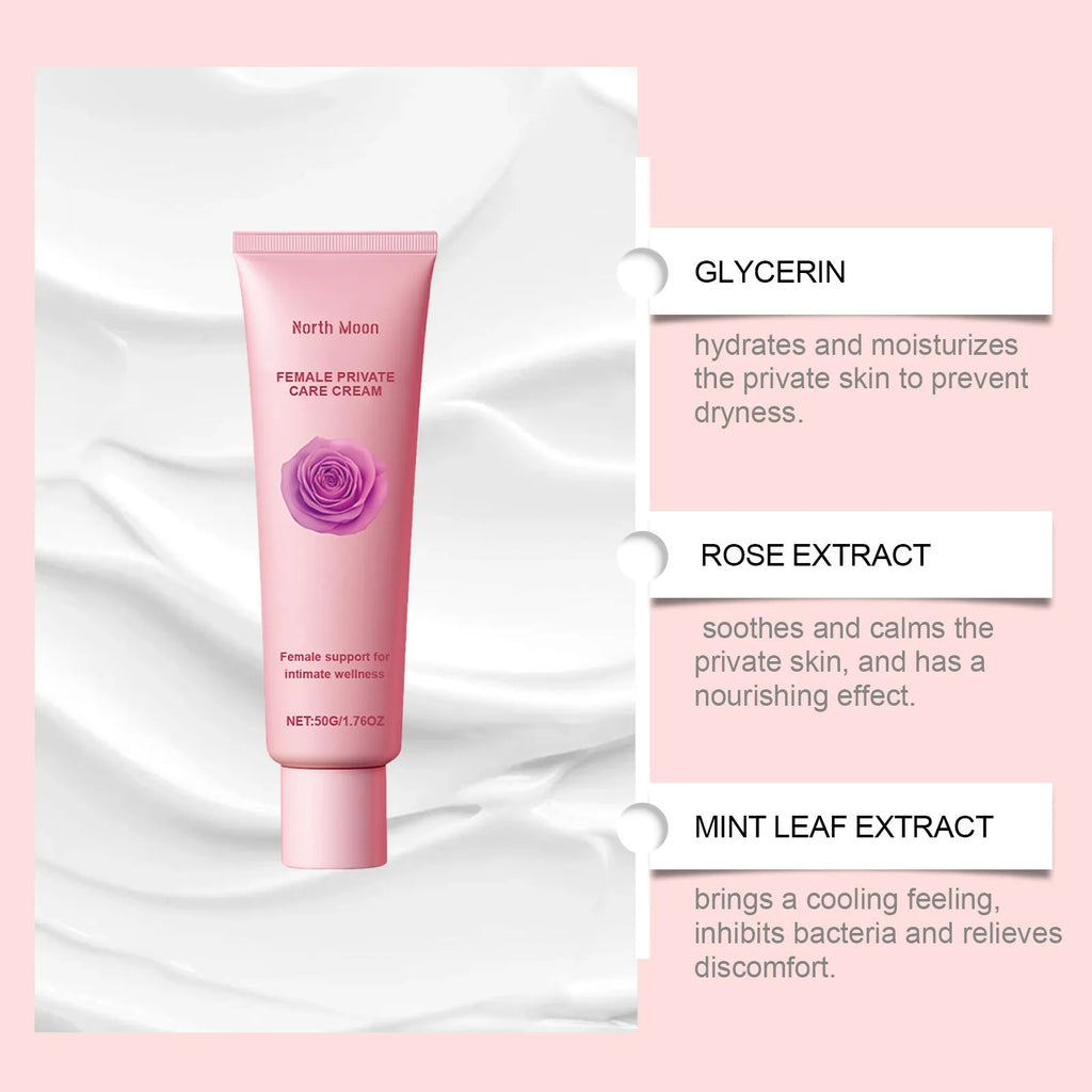 50g moisturising cream tub with rose and peppermint extracts for daily hydration of dry skin