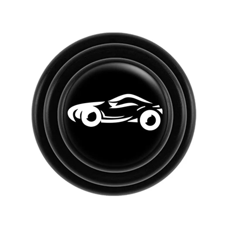Black and luminous silicone car door shock pads showing 20mm thickness for door edge protection.