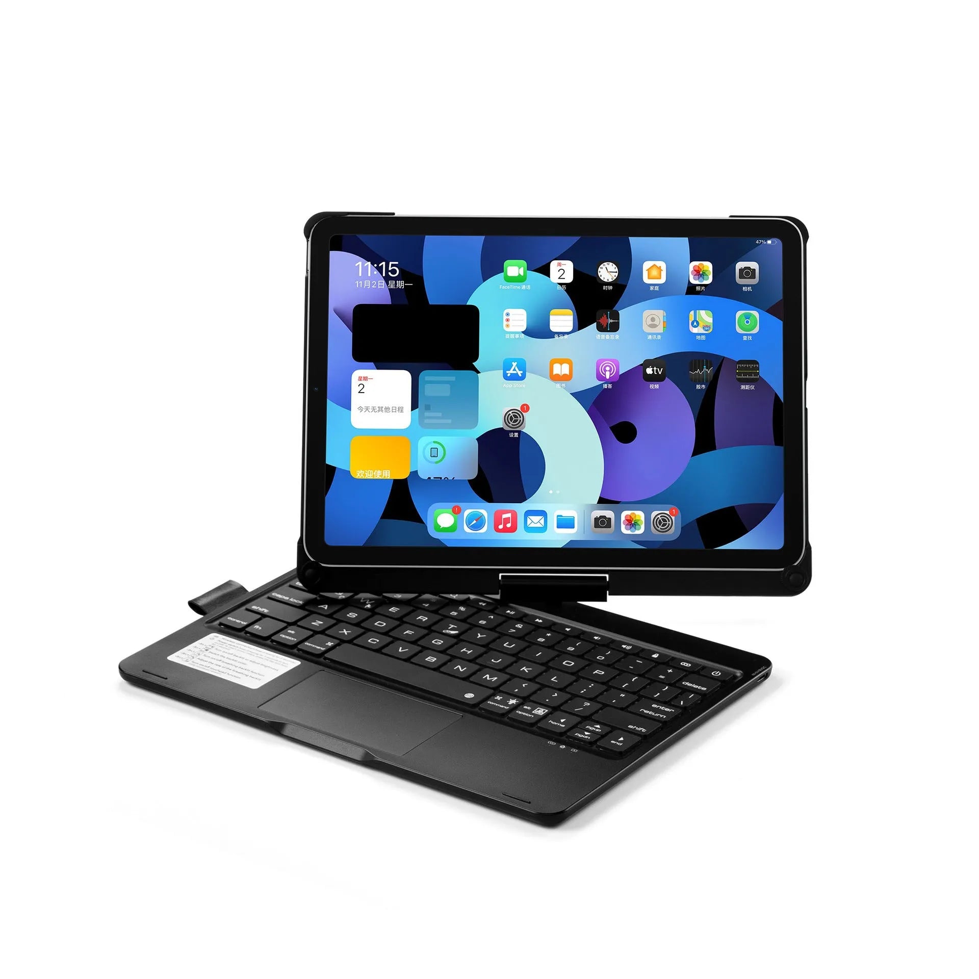 360 rotating Bluetooth keyboard with touch backlight for iPad Pro and iPad Air tablets