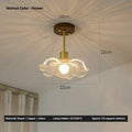 Japanese style log walnut brass ceiling lamp with tricolor variable light for entrance hallway