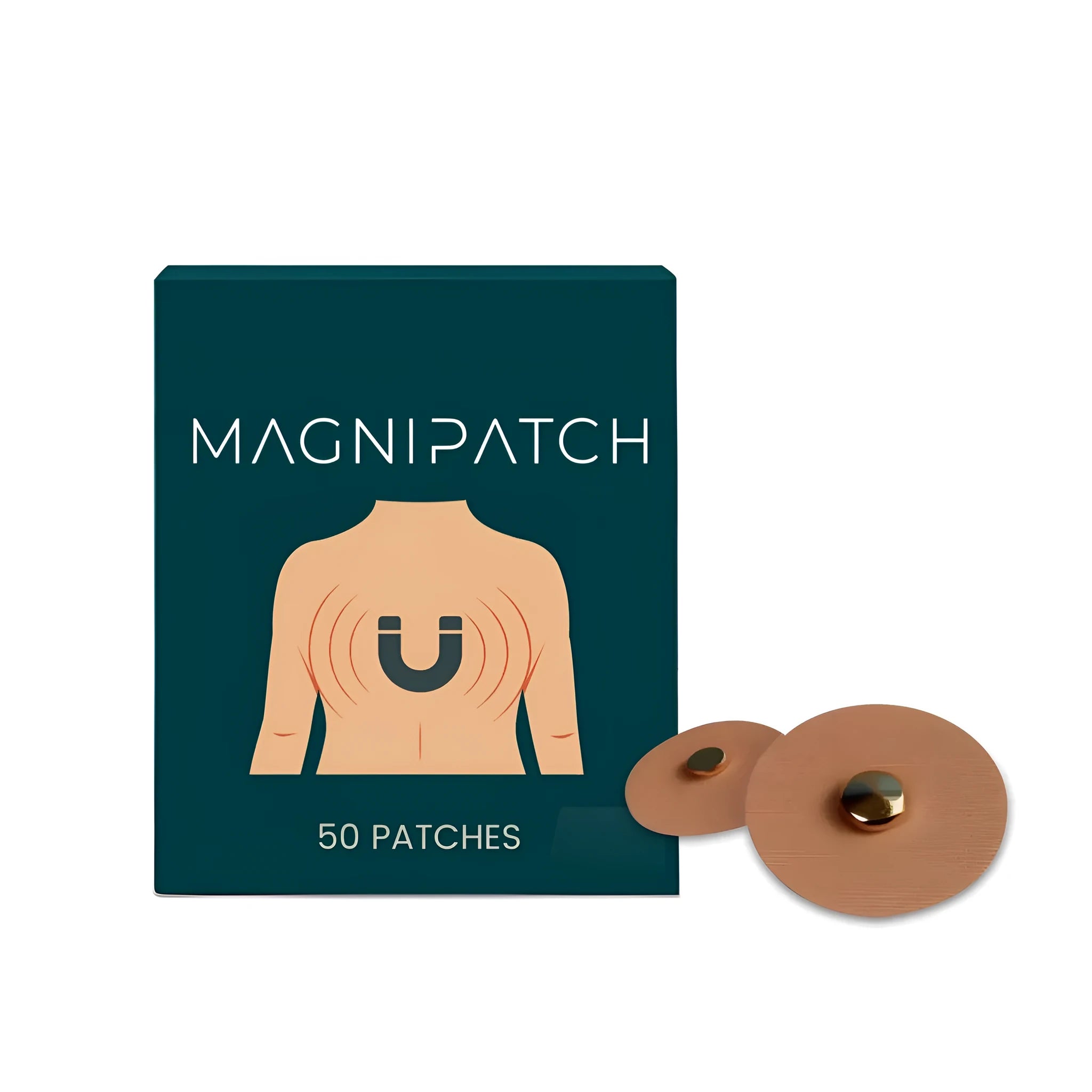 Magnetic therapy health patch pack containing 50 patches with natural ingredients including Folium Artemisiae Argyi and Curcuma longa