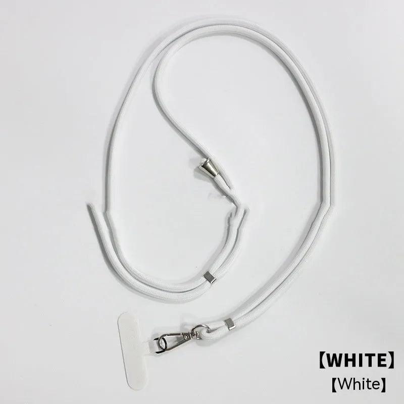 General drop-resistant phone lanyard clip with 160cm nylon strap in multiple colour options on white background