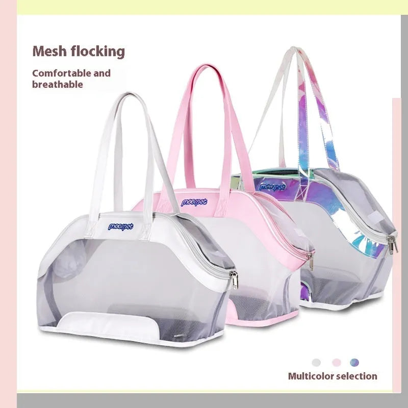 MOORPET leather cat carry bag in Milan White colour with 25L capacity