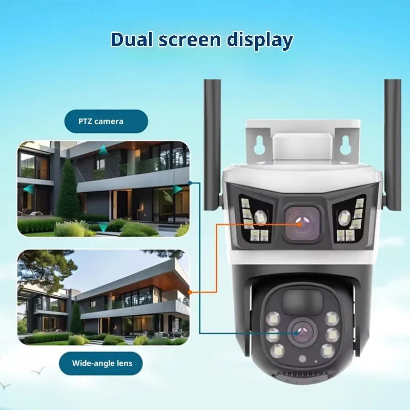 2.5 inch 10x zoom ball camera with ABS plastic housing, solar panel, and two-way audio