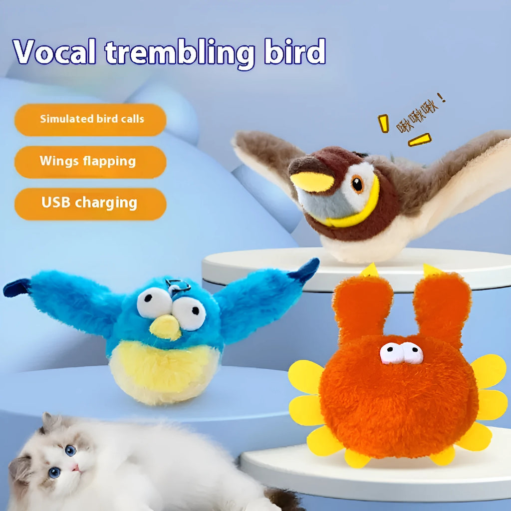 Pet plush bite resistant toy with electric shaking in light gray on a floor