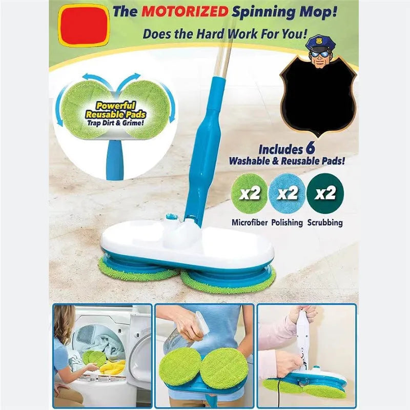 Wireless electric mop with automatic floor wiping function and handheld charging unit