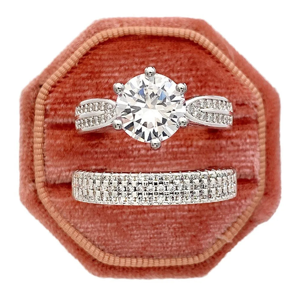 White gold colour geometric wedding ring bracelet with round design elements