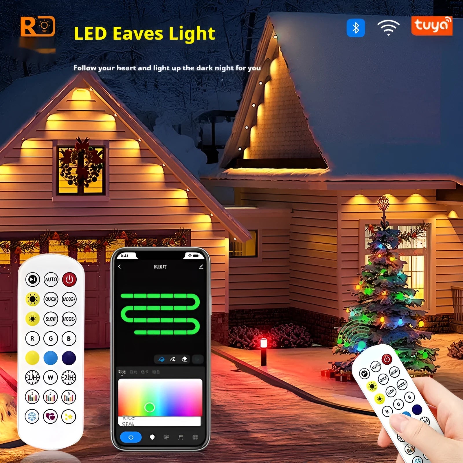 Planets-shaped LED string lights for outdoor eaves and courtyard decoration with remote control.