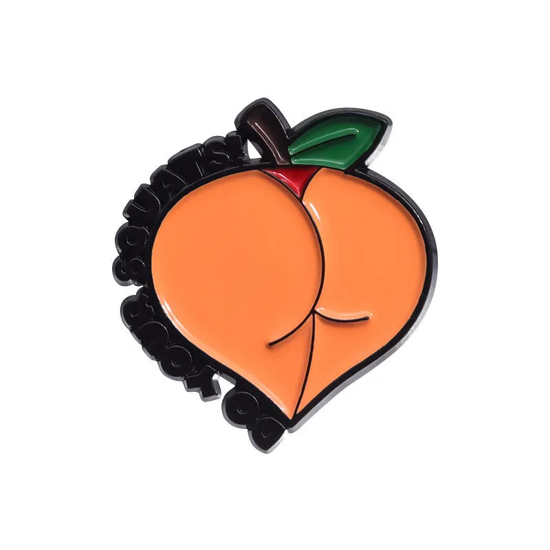 Colourful cartoon fruit zinc alloy brooch with metal pin back