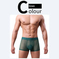 Men's solid colour thin boxer shorts in black, shown laid flat.