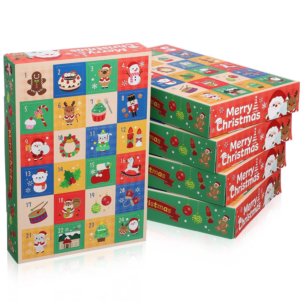 24 Grid Christmas Gift Box Blind Packaging with calendar design, 25x17x4 cm